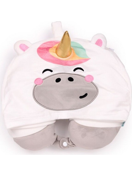 Παιδικό Μαξιλάρι Ταξιδίου Memory Foam με Κουκούλα Adoracorns Astra the Unicorn Puckator