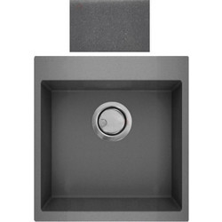 Crown Quadra Q-45 Ένθετος Νεροχύτης Γρανίτη Titanium 45x50cm