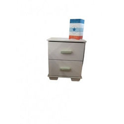 Κομοδίνο με 2 συρτάρια 40x40x50cm λευκό με μέντα πόμολα
