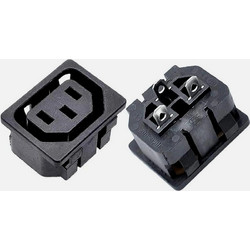 GBC 22.0305.05 IEC C13 Θηλυκή Υποδοχή Πάνελ - 3 Πόλοι, 10A 250V & Κολλητά Τερματικά