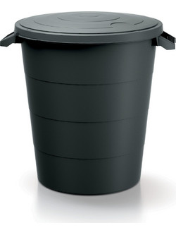 PROSPERPLAST Κάδος απορριμμάτων με καπάκι Μαύρος 120lt IDSM120U-S411