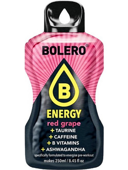 Bolero Energy Red Grape (Κόκκινο Σταφύλι) Ενεργειακό Ρόφημα χωρίς Ζάχαρη σε Σκόνη 7gr