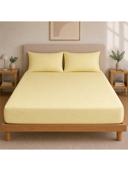 Astron Σεντόνι Υπέρδιπλο με Λάστιχο 180x200+40 Πεννιέ Yellow