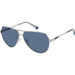 Polaroid Eyewear PLD2145/G/S/X 6LB/C3 Ανδρικά Γυαλιά Ηλίου Cat Eye Μεταλλικά Ασημί με Μπλε Polarized Φακό