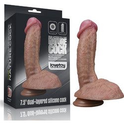 Lovetoy Nature Cock Ρεαλιστικό Dildo με Βεντούζα & Όρχεις 19.5cm Tan
