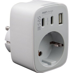 SAS αντάπτορας fast charge 3.0A λευκός 100-15-188