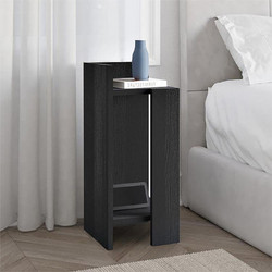 Κομοδίνο Elos Megapap αριστερό χρώμα black wood 25x27x60εκ