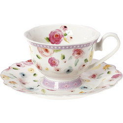 Cryspo Trio Primavera Φλιτζάνι Τσαγιού Πορσελάνης Μωβ 200ml 28.096.16