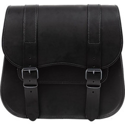 Ledrie, leather single saddlebag, 18 liter. Black