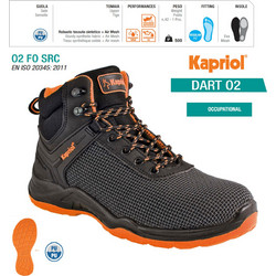 Kapriol DART02 Μποτάκια Εργασίας S0 Αδιάβροχα Μαύρα Πορτοκαλί
