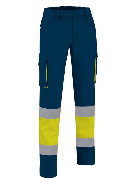 Hi-Vis Trousers FACTORY Valento PAVAFACAM Fluo Yellow-Orion Navy Blue