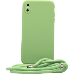 Liquid Silicon Case Με Κορδονι For iPhone XS MAX Green