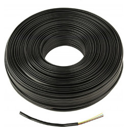 CABLEXPERT FLAT TELEPHONE CABLE STRANDED WIRE 100m BLACK 4 WIRES