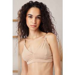 Βαμβακερό Σουτιέν Θηλασμού Bralette με Κλιπ Χωρίς Μπανέλες 9065B-524 - NUDE