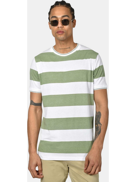 Ανδρικό Ριγέ T-shirt Normal Fit - Άνεση & Εύκολο Styling - ΧΑΚΙ