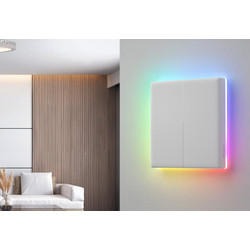 Sonoff T5EU2C Χωνευτός Διακόπτης Τοίχου Αφής Wi-Fi Διπλός με Πλαίσιο Λευκός