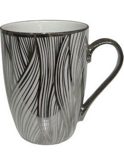 CHIC ΚΟΥΠΑ 8x8x11cm NEW BONE CHINA ΛΕΥΚΟ SILVER LIBERTA 028831