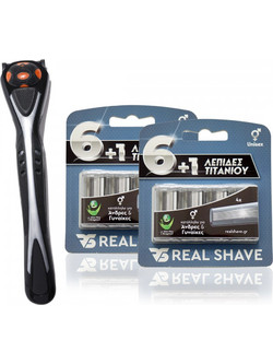 Realshave: 8τεμ. ανταλλακτικά ξυραφάκια 6 λεπίδων + Λαβή