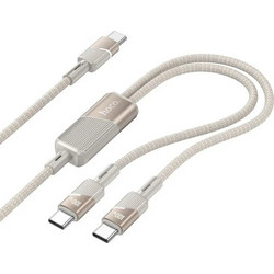 HOCO DATA CABLE U139 2 IN 1 TYPE C TO 2X TYPE C 5A 100W 1.2m gold