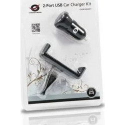 Conceptronic Φορτιστής Αυτοκινήτου 10W με Θύρες: 2xUSB Μαύρος CUSBCAR2AKIT