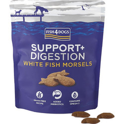 Fish4dogs Adult Support+ Digestion White Fish Morcels 225gr