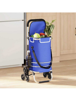 vidaXL Καρότσι Αγορών 47x39x100,5 εκ. Ύφασμα Oxford - μπλε