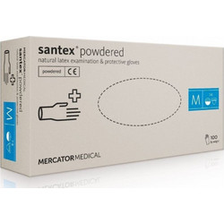 Santex Γάντια Λάτεξ με Πούδρα Λευκά 100τμχ