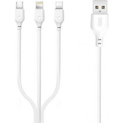 XO NB103 ΚΑΛΩΔΙΟ ΦΟΡΤΙΣΗΣ 2.0A 3 IN 1, ΛΕΥΚΟ
