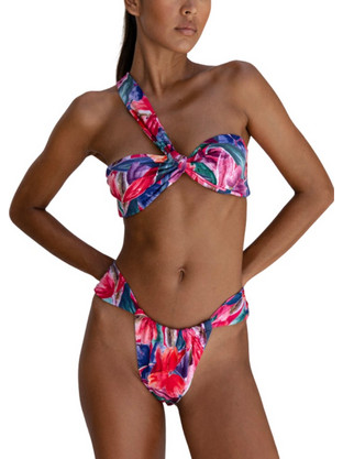 SUMMER TWIST Μπικίνι με πολύχρωμο σχέδιο και έναν ώμο