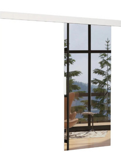 Possina Crystal Πόρτα Εσωτερική Συρόμενη Ξύλινη με Καθρέπτη 96x205cm CRYSTAL-LEUKO-96