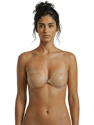 Bye Bra Plunge Support Σουτιέν για Βαθύ Ντεκολτέ Strapless Μπεζ