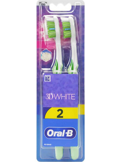 Oral-B 3D White 35 Medium Οδοντόβουρτσες 2τμχ Μπλε