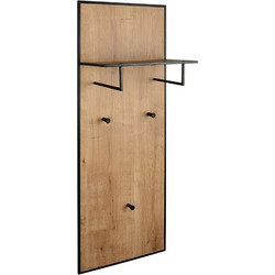 Κρεμάστρα Τοίχου Με Ραφάκι Fina 2920398 43x25x122cm Natural Mirrors & More Mdf,Μέταλλο