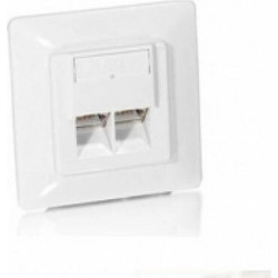 Equip Διπλή Πρίζα Δικτύου RJ45 με Πλαίσιο Τύπου Cat5 σε Λευκό Χρώμα 125721 125721