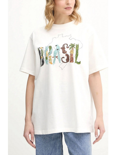 FARM RIO T-SHIRT BRASIL RELAXED FIT ΕΚΡΟΥ