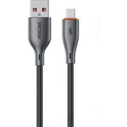 WK WDC-67m Regular USB 2.0 to micro USB Cable 12W 1m - Μαύρο
