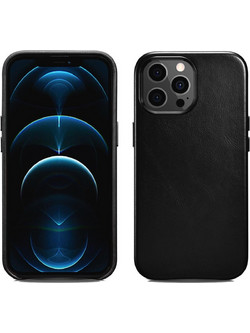 iCarer Leather Back Cover με MagSafe Black (iPhone 13 Pro)