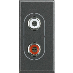 Πρίζα 2Rca 1 Στοιχείων Graphite Axolute