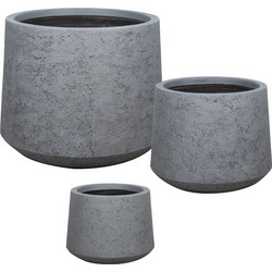 MarHome Σετ Κασπώ Κωνικό Fiberclay Γκρι S:Φ30x24, M:Φ41x33, L:Φ55x44cm 3τμχ