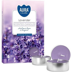 Κεριά Ρεσώ Bispol Aura Lavender 6 τεμ