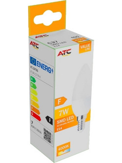 ATC SMD LED Κερί C37 230V 7W/600LM E14 4000K
