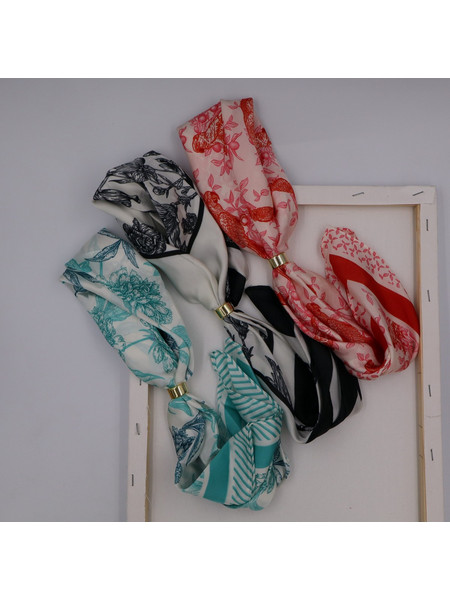 Floral Satin Scarf Scrunchies
