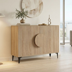 Μπουφές Gora pakoworld sonoma 110x35.5x82εκ SONOMA '15mm Melamine Board-with METALLIC LEGS