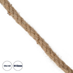 GloboStar DECOR-ROPE 35051 Εύκαμπτο Διακοσμητικό Σχοινί Τριχιά Πλεκτό 50 Μέτρα Διαμέτρου 14mm Μπεζ D14mm x L50m