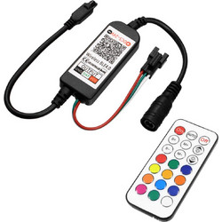 GloboStar 73449 Ασύρματος Bluetooth LED RGBW Dream-Color Magic Digital Controller με Χειριστήριο IR για LED Digital RGBW Προϊόντα DC 5-24V Max 2048 IC