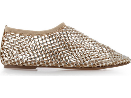 CARLA CORTEZ FLATS W170043818A7 - ΜΠΕΖ ΠΛΑΤΙΝΑ ΣΤΡΑΣ W170043818A7-L.GOLD STRASS WITH MESH+BEIGE D240G-132