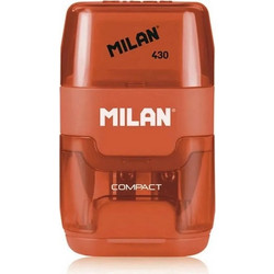 MILAN ξύστρα μολυβιών με κάδο & γόμα 1204703116, πορτοκαλί 1204703116-OR