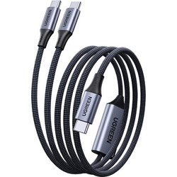 Ugreen 2in1 USB-C Cable - 2xUSB-C PD 140W 2m - Black - (Ugreen-75733)