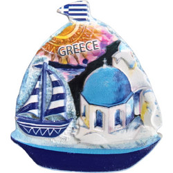 Μαγνητάκι Κεραμικό Greek Βάρκα 7x6cm SummerTiempo 623343