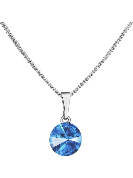 Κολιέ από ορείχαλκο με κρύσταλλα Swarovski(R) 0.8cm χρώμα ζαφείρι (F1150)